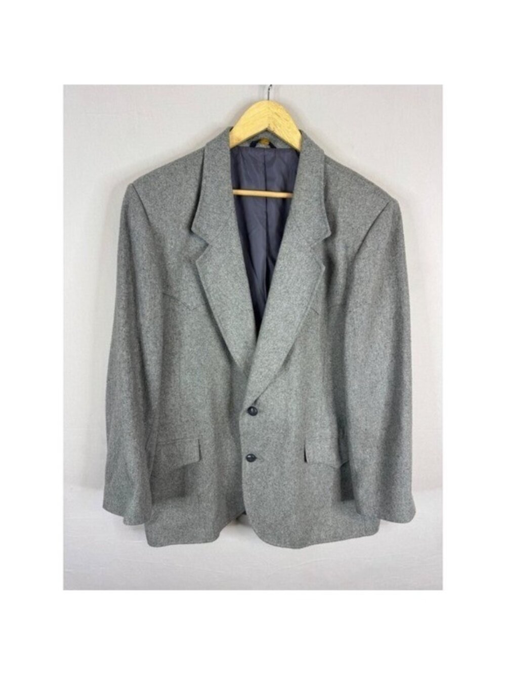 Pioneer Wear Mens 44 Grey Wool Western Blazer Sport Coat Made in USA